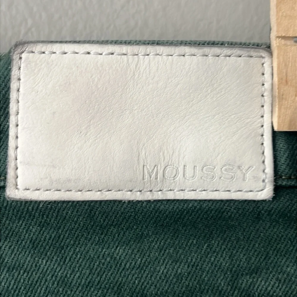MOUSSY Plain‎ Jeans High Rise Ankle Straight Green Women Sz 24 Japan